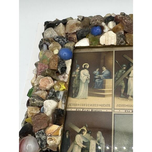 1938 A. Goes Stations of the Cross Lithograph Print Framed Catholic Religious - Picture 2 of 8